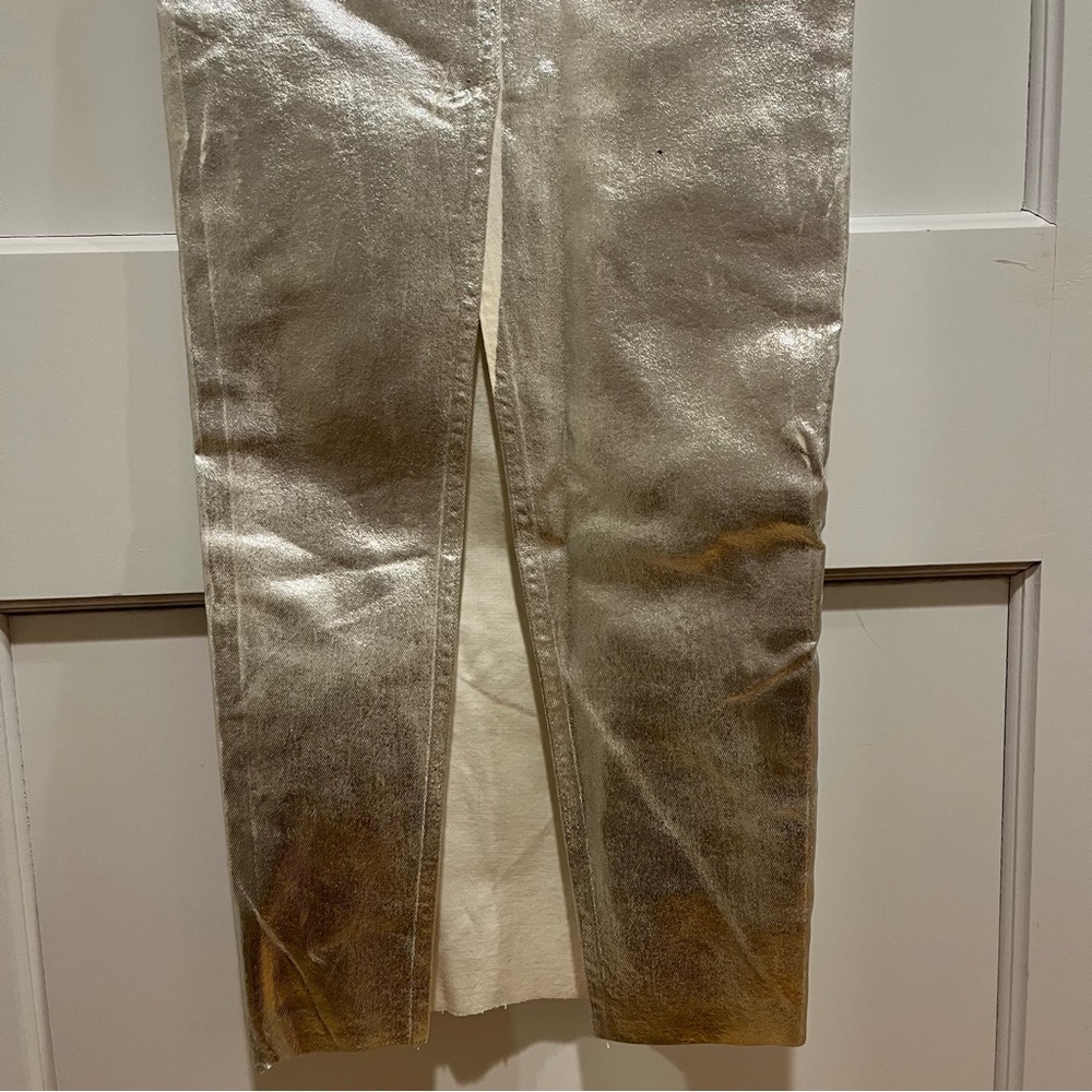 Zara Silver Fitted Metallic Maxi Dress Strapless XS Blogger Fave - Picture 8 of 10